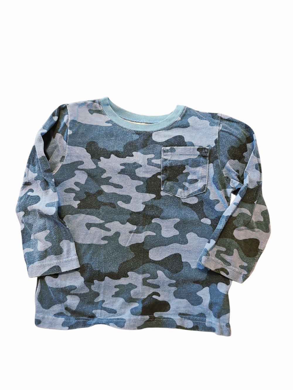 Kids Camo Long-Sleeve Tee Blue Size 3t Pocket